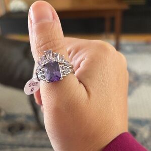 Elegant Purple Gemstone Silver Ring